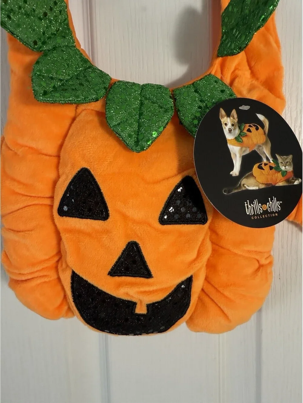 Thrills & Chills Pet Orange Pumpkin Jack-o’-lantern Costume Size Small Dog NWT